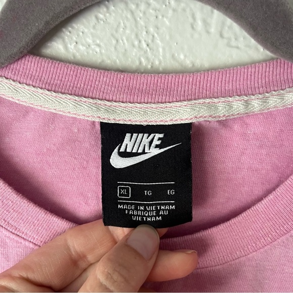 Nike Top Women's XL NSW Gym Vintage Pink Rise Just Do It Graphic T-Shirt Y2K - Picture 7 of 8